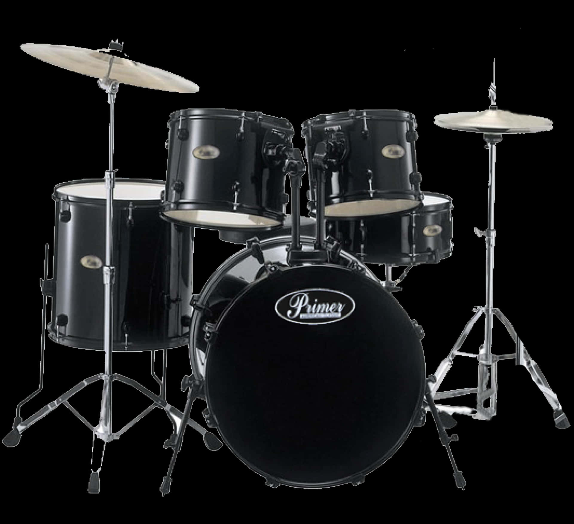 Black Drum Set Primer Brand PNG Image