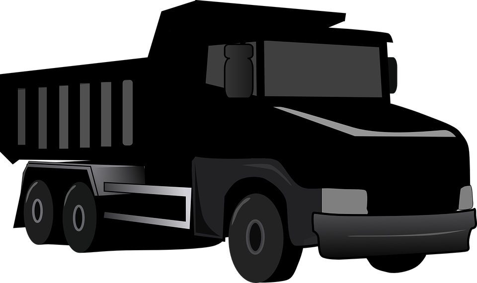 Black Dump Truck Vector Illustration PNG Image