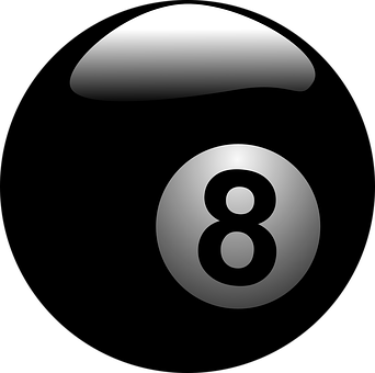 Black Eight Ball Graphic PNG Image