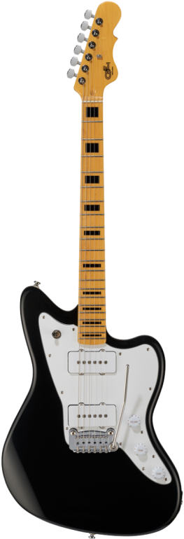 Black Electric Guitar Isolated PNG Image