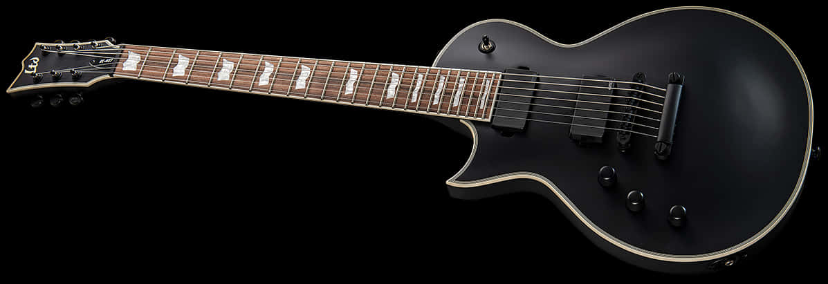 Black Electric Guitar Single Cutaway PNG Image