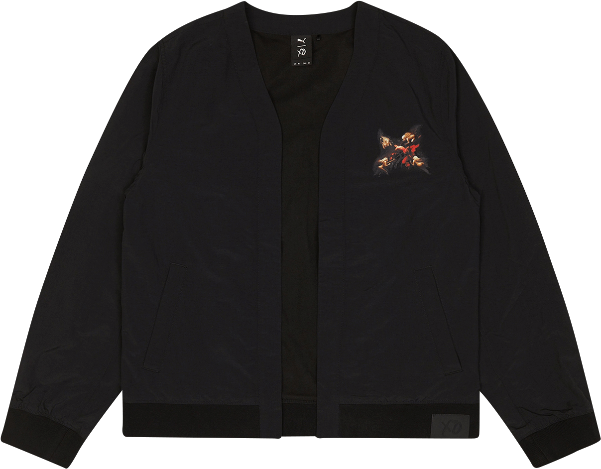 Black Embroidered Kimono Jacket PNG Image