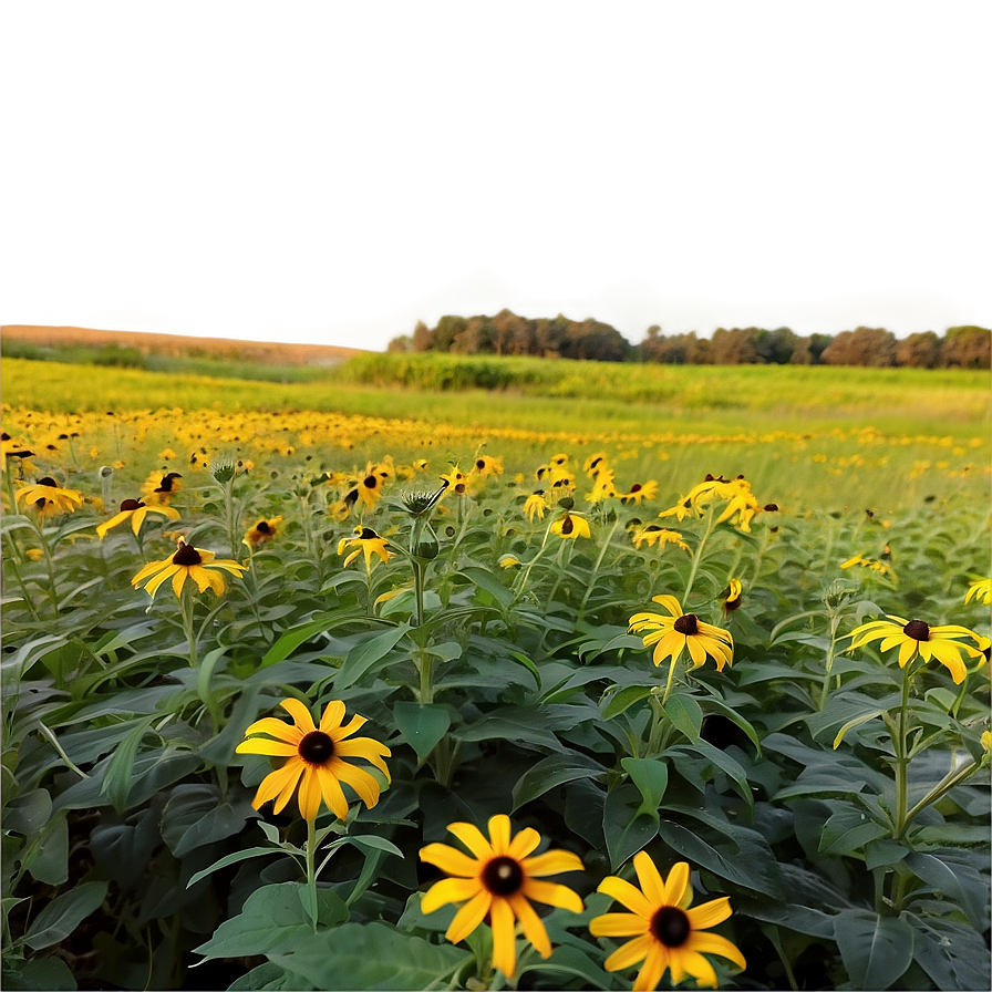 Black Eyed Susan Field At Sunset Png Sek4 PNG Image