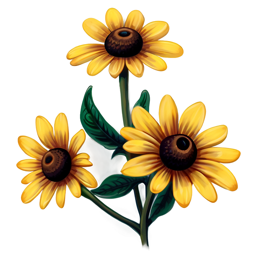 Black Eyed Susan Sketch Png Mas58 PNG Image