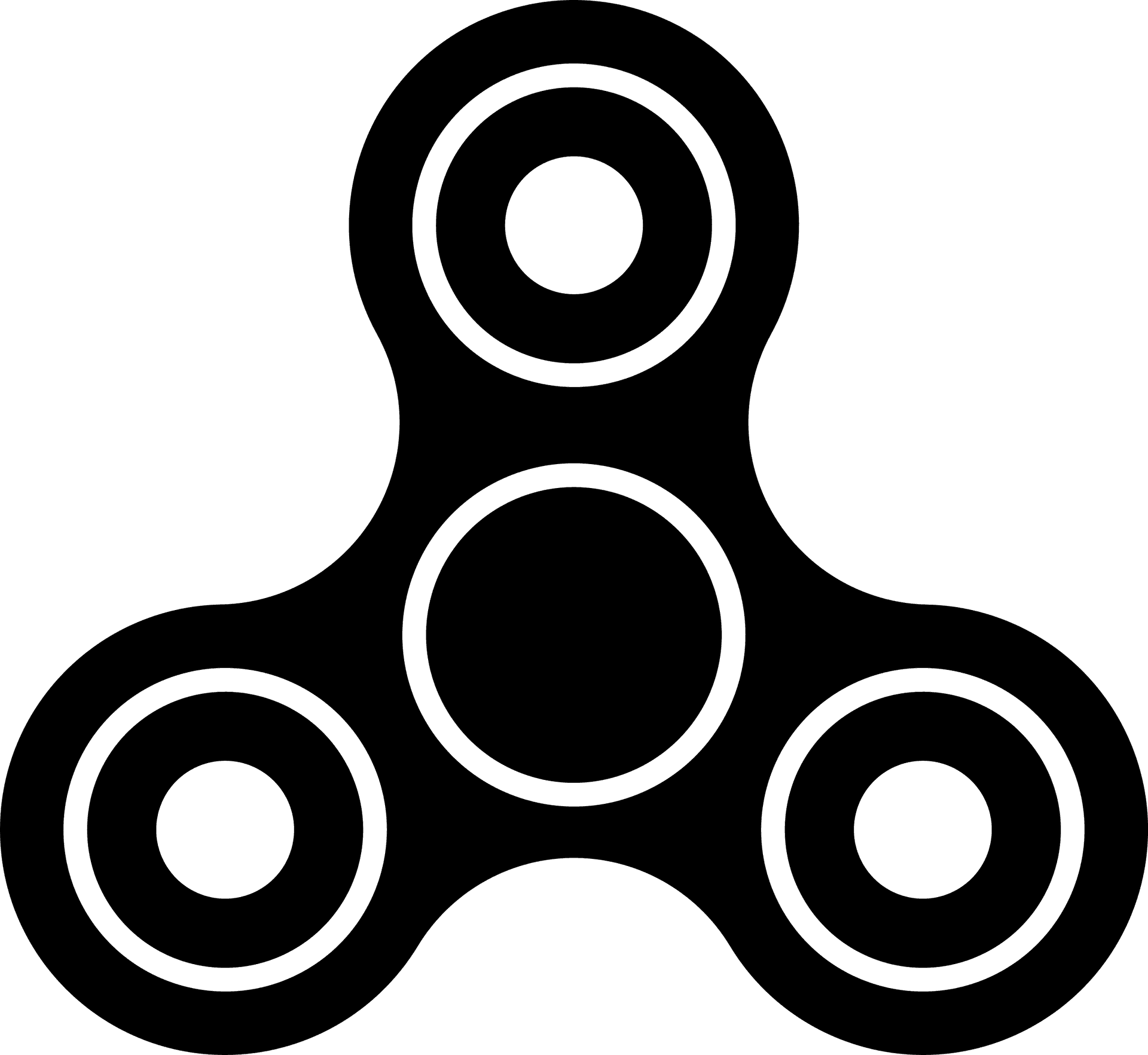 Black Fidget Spinner Icon PNG Image