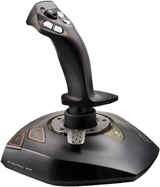 Black Flight Joystick Isolated PNG Image