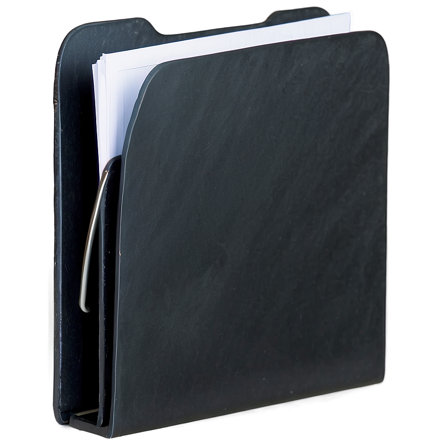 Black Folder With Paperclip Png 06212024 PNG Image