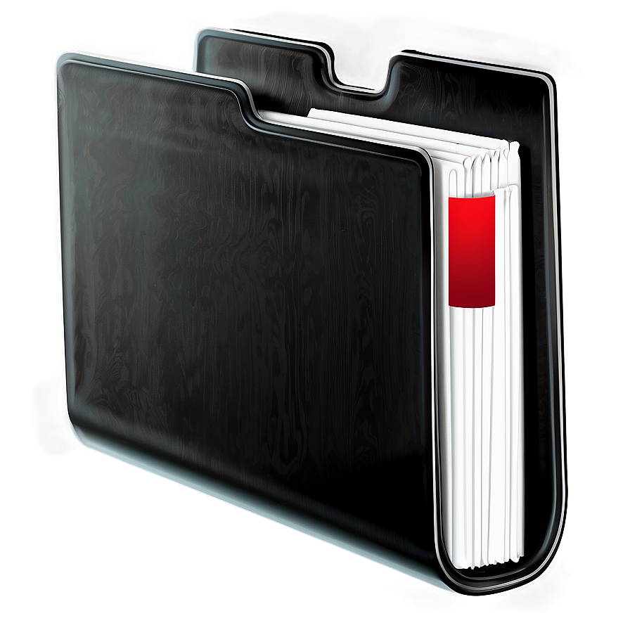 Black Folder With Paperclip Png 64 PNG Image