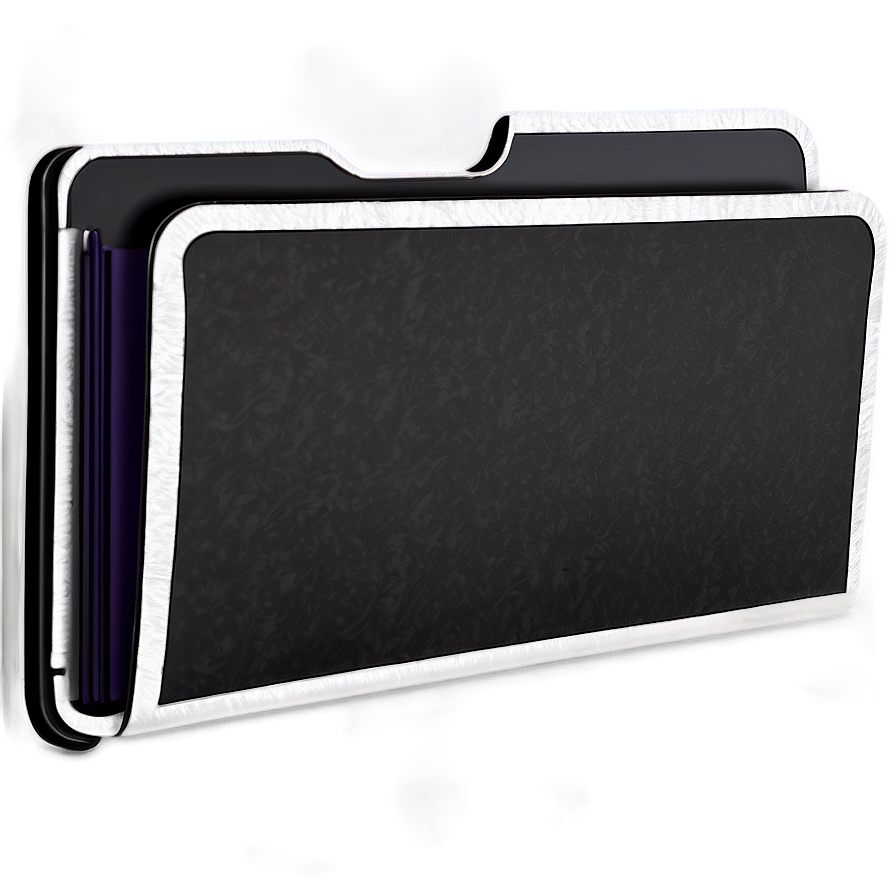 Black Folder With Silver Trim Png 06212024 PNG Image