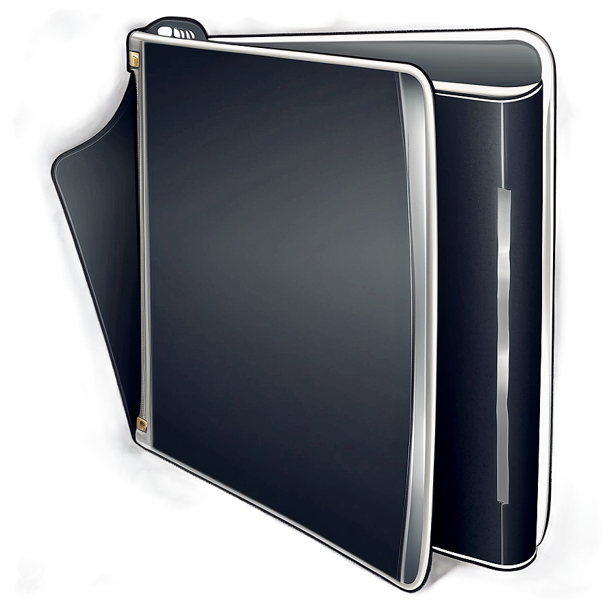 Black Folder With Silver Trim Png Qib48 PNG Image