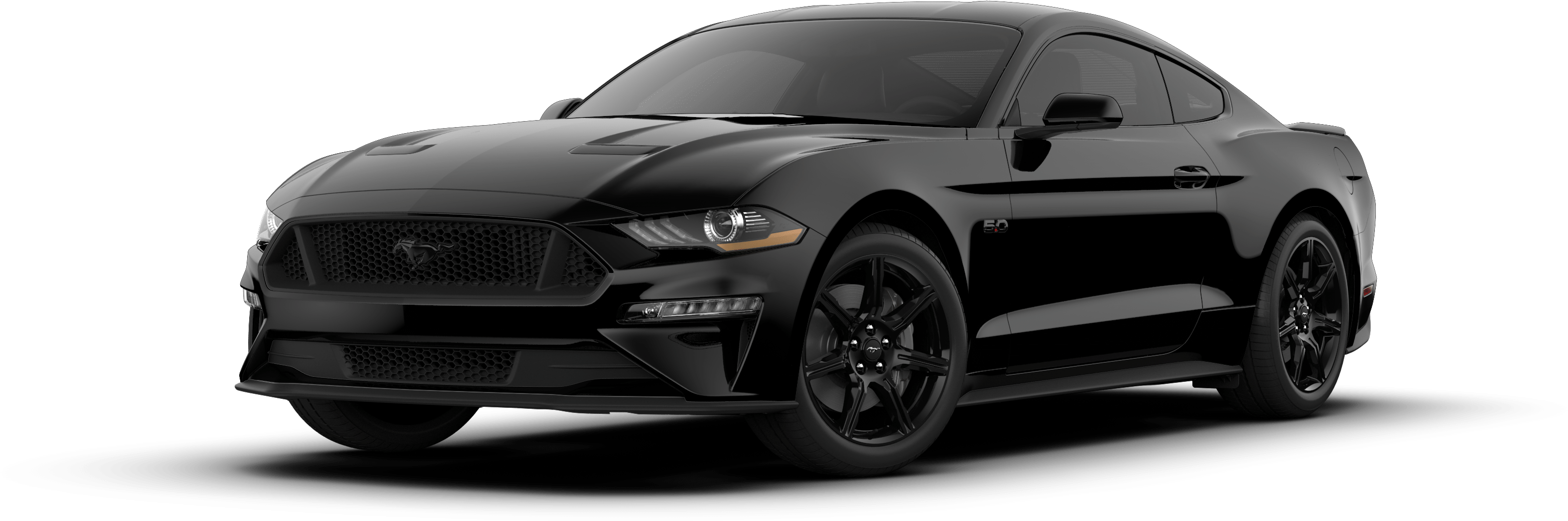 Black Ford Mustang G T Side View PNG Image