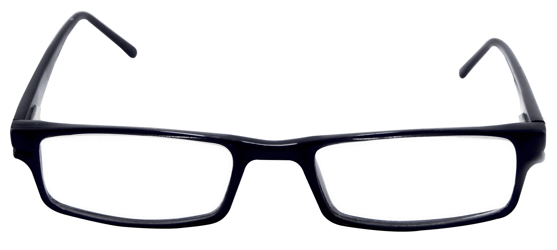 Black Frame Eyeglasses Isolated PNG Image