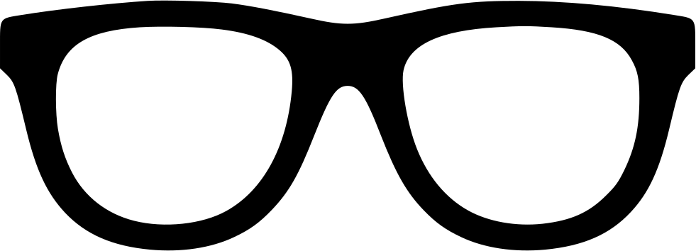 Black Frame Eyeglasses Vector PNG Image