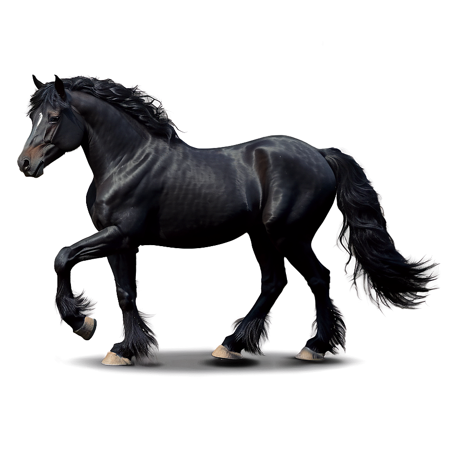 Black Friesian Horse Png Twk96 PNG Image