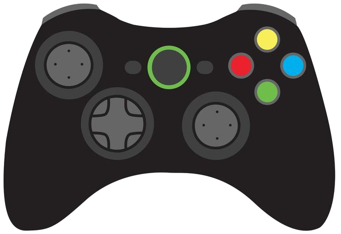 Black Game Controller Graphic PNG Image