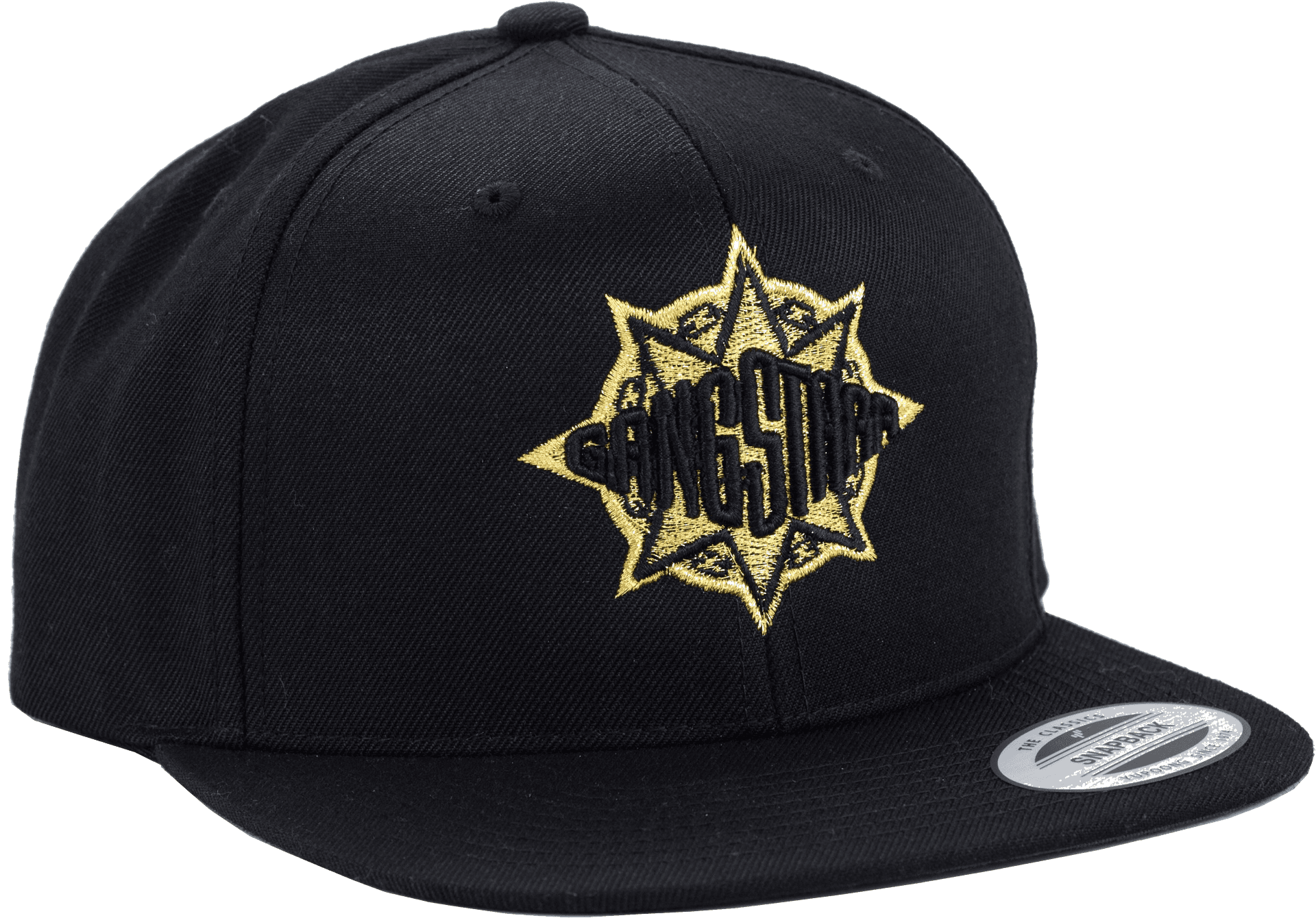 Black Gangsta Star Baseball Cap PNG Image