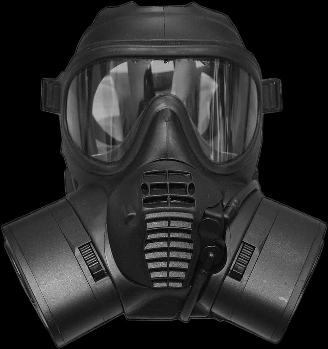 Black Gas Mask Profile PNG Image