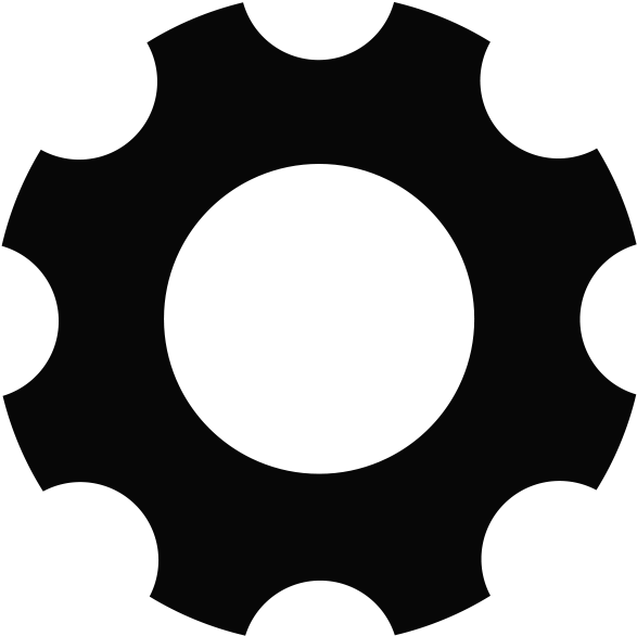 Black Gear Icon Simple Design PNG Image