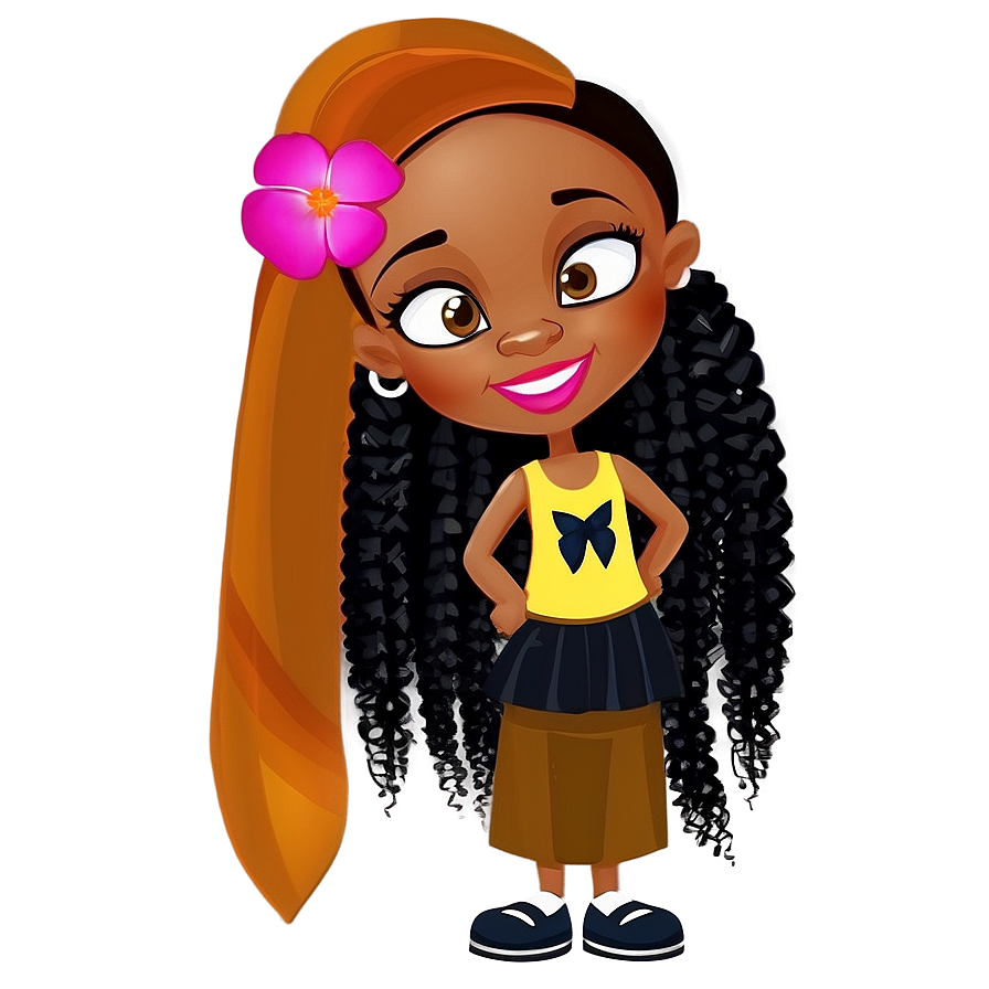 Black Girl Cartoon Character Design Png Cgb PNG Image