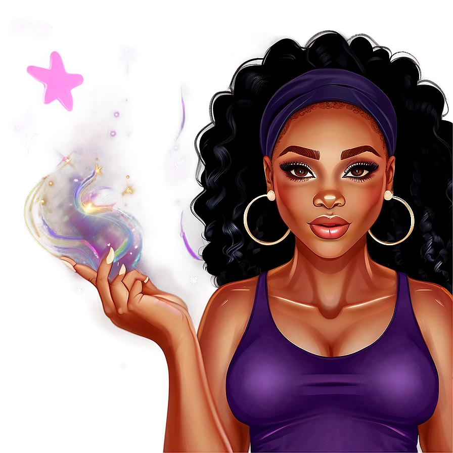 Black Girl Magic Cartoon Png 06252024 PNG Image