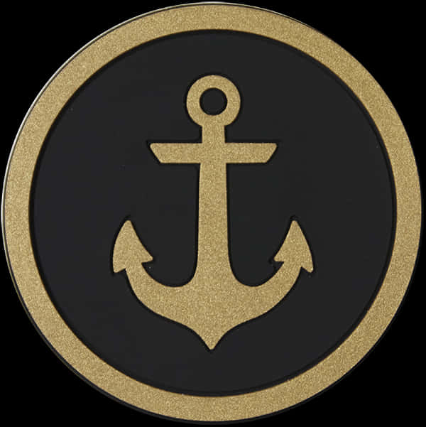 Black Gold Anchor Emblem PNG Image