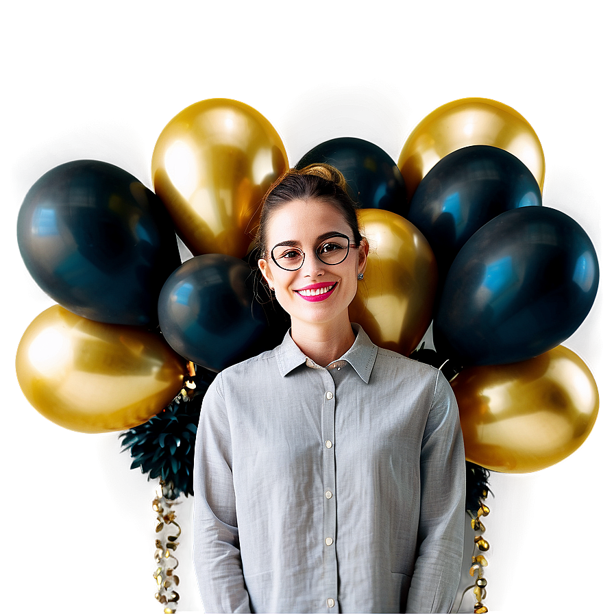 Black Gold Balloon Backdrop Png 15 PNG Image