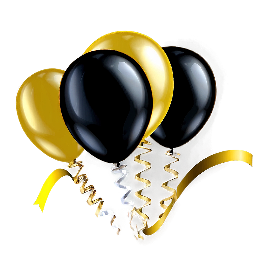 Black Gold New Year Balloons Png 74 PNG Image