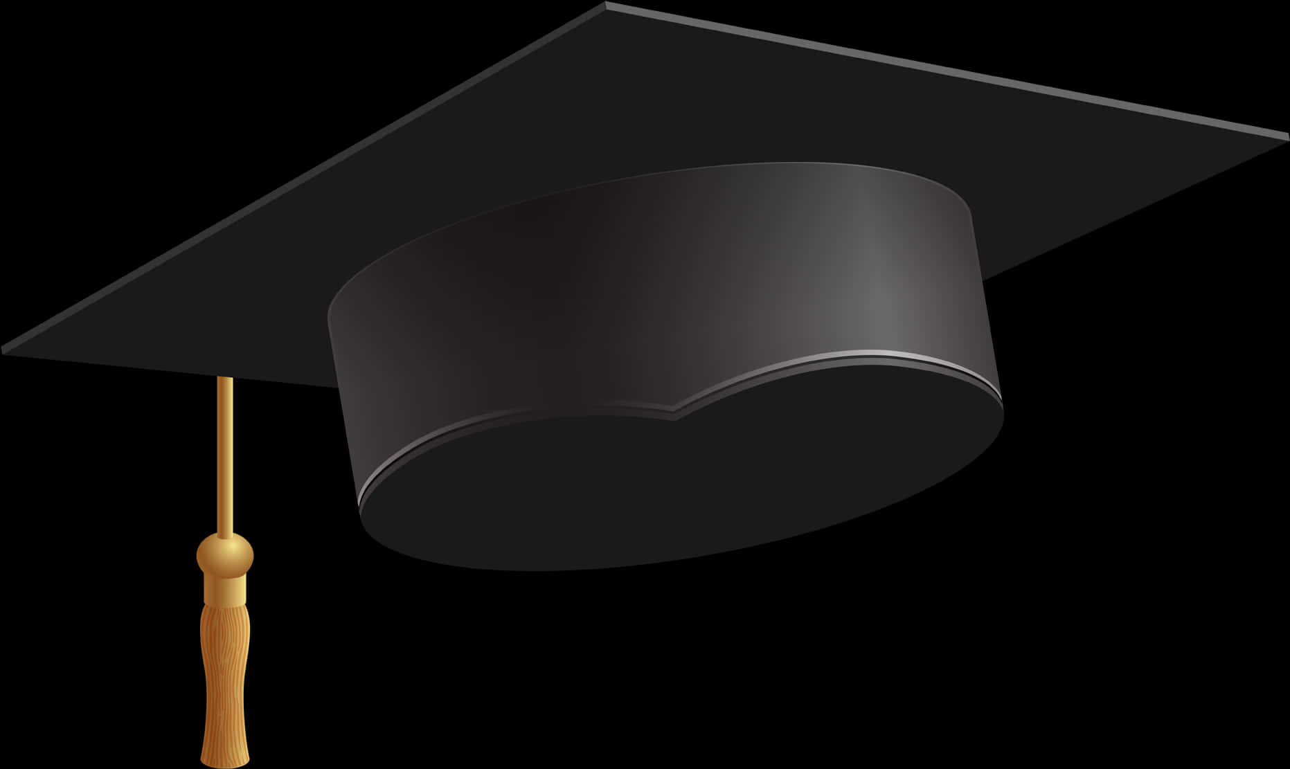 Black Graduation Cap Vector Illustration PNG Image