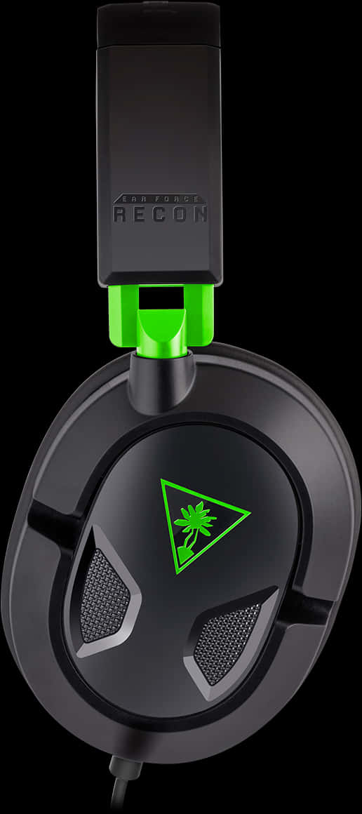 Black Green Gaming Headset PNG Image