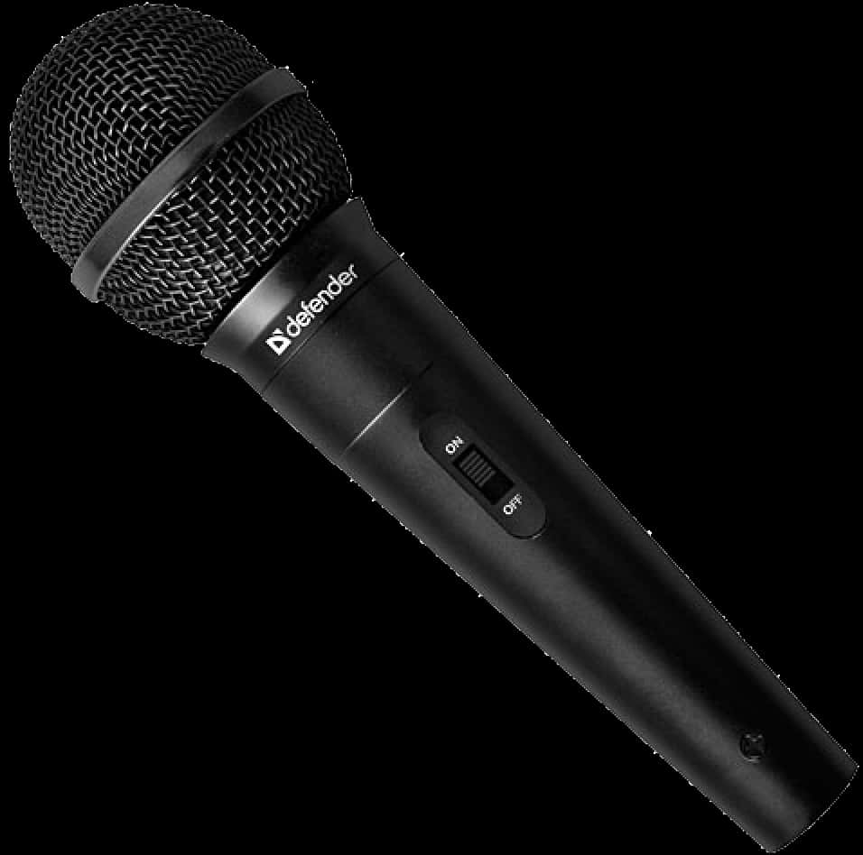 Black Handheld Microphone PNG Image