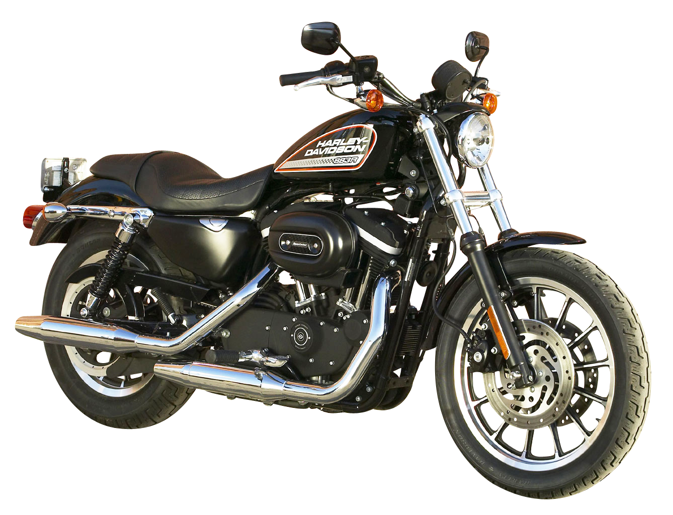 Black Harley Davidson Motorcycle PNG Image