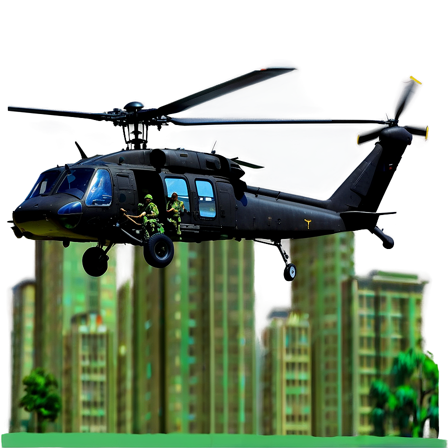 Black Hawk Helicopter In Urban Area Png 30 PNG Image