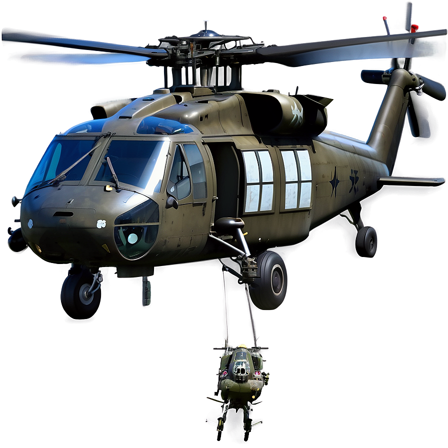 Black Hawk Helicopter With Decals Png Nml58 PNG Image