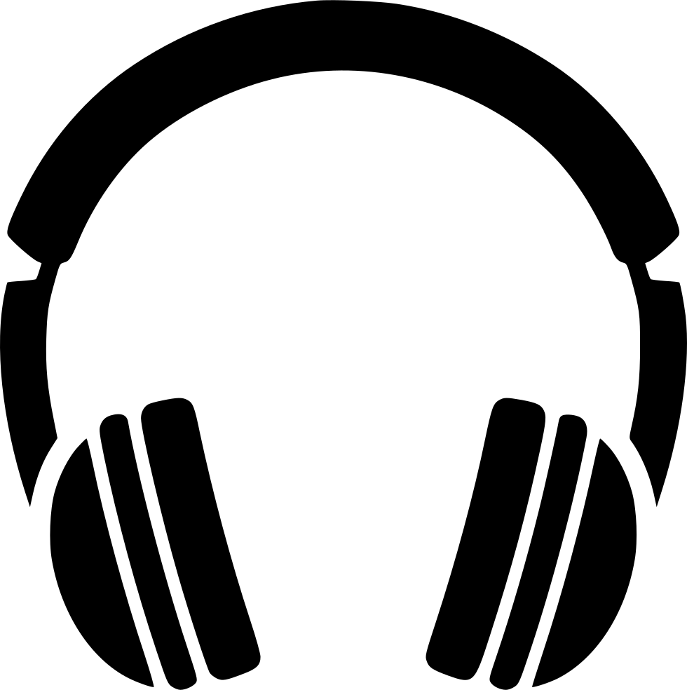 Black Headphones Icon PNG Image