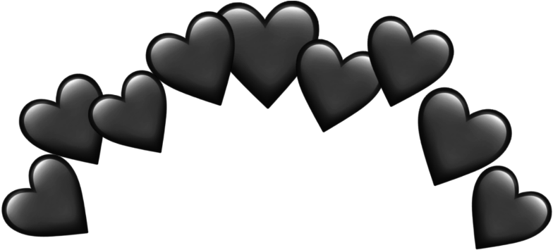 Black Heart Emoji Arrangement PNG Image