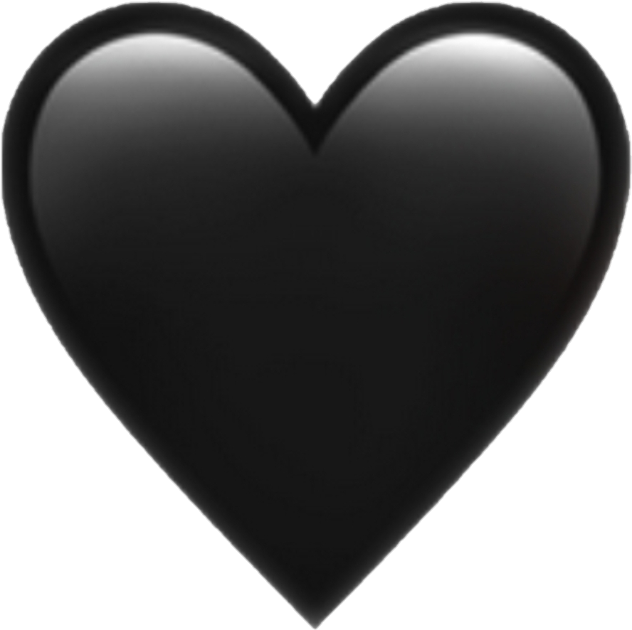 Black Heart Emoji Graphic PNG Image