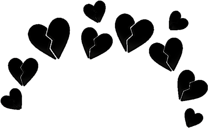 Black Heart Emoji Pattern PNG Image