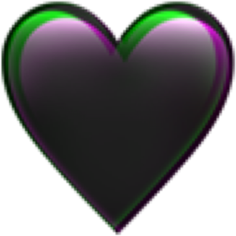 Black Heart Emoji Shiny Texture PNG Image