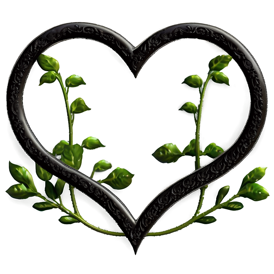 Black Heart Frame Png 20 PNG Image