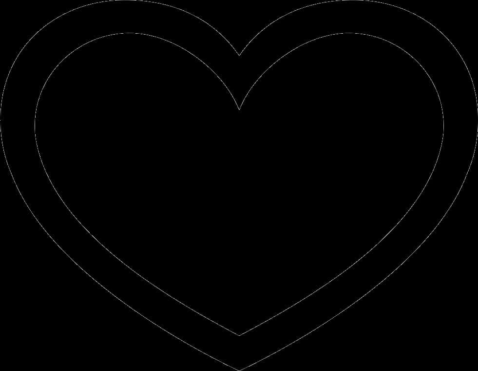 Black Heart Line Art PNG Image