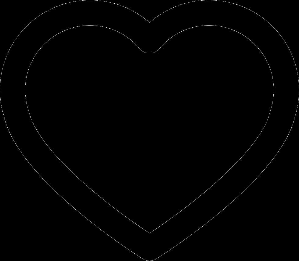 Black Heart Outline Graphic PNG Image