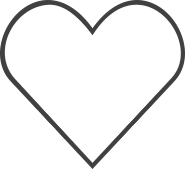 Black Heart Outline PNG Image