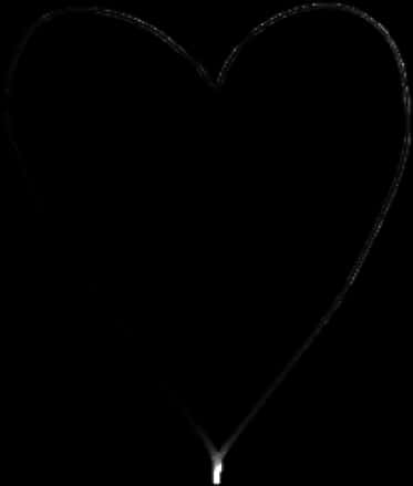 Black Heart Outlineon Dark Background PNG Image