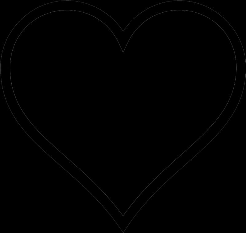 Black Heart Outlineon Dark Background PNG Image