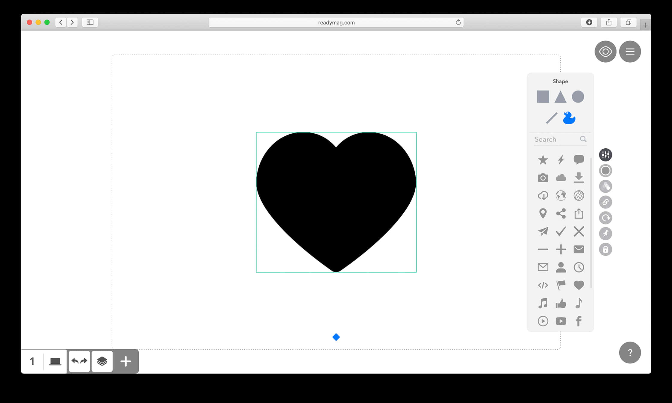 Black Heart Shape Graphic Design Tool Screenshot PNG Image