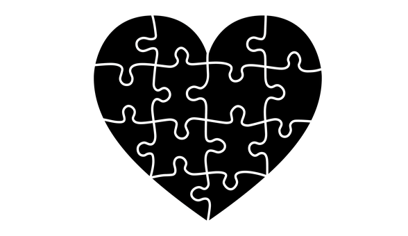 Black Heart Shape Illustration PNG Image