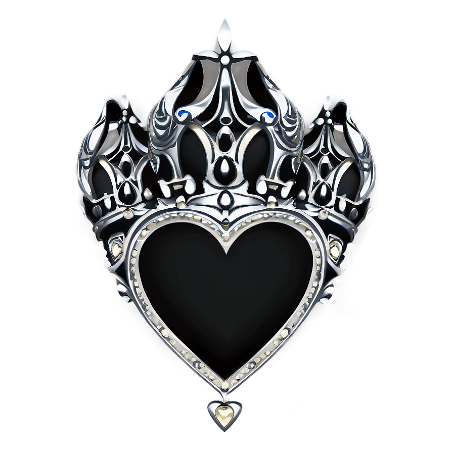 Black Heart With Crown Png Ldq89 PNG Image