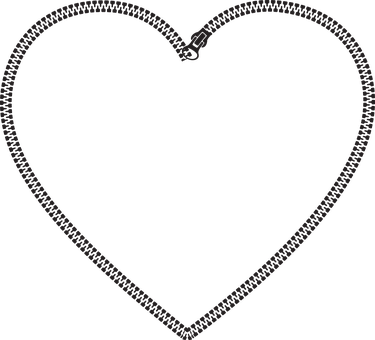 Black Heart Zipper Design PNG Image