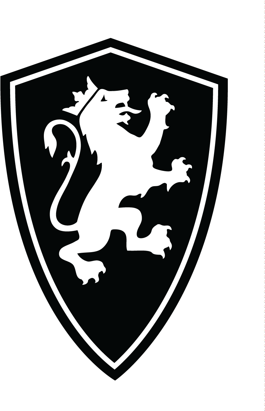 Black Heraldic Lion Shield PNG Image