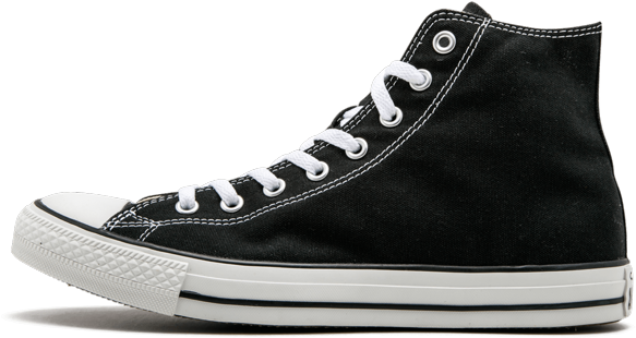 Black High Top Sneaker Side View PNG Image